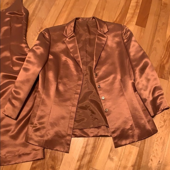 100% Silk Bronze Dress and Blazer - Picture 3 of 10